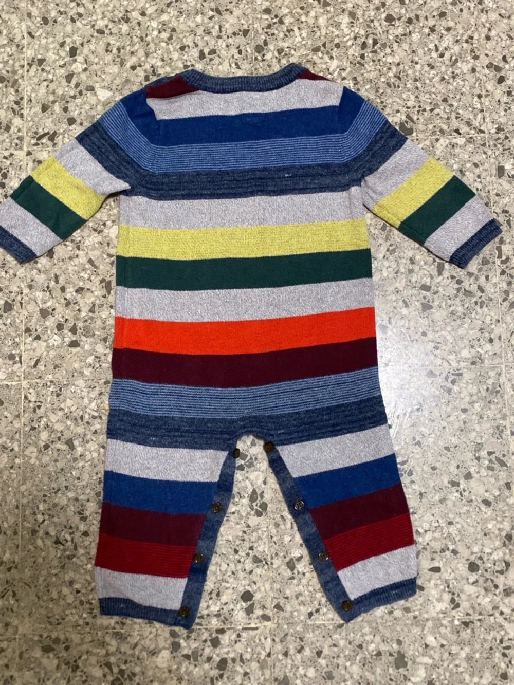 GAP Multicolor Striped Knit One-Piece Footie